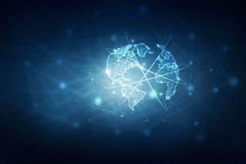 2d illustration world map abstract background