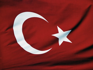 Official flag of the Republic of Turkey waving.