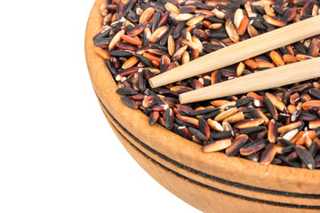 Black rice in a bowl