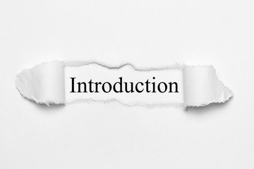 Introduction on white torn paper