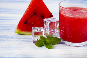 Watermelon juice,mint and ice