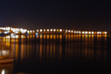 Fototapeta na wymiar background. defocusing. night, multicolored lights on the bridge \ new year \ christmas.