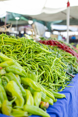 pods of bell pepper in the market