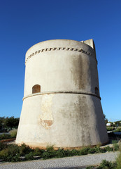Sighting tower on the Salento coast probably dating back to the 15th century. Near Santa Maria di Leuca, Apulia, Italy