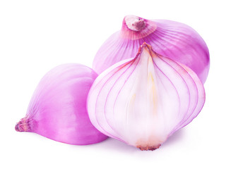 shallots isolated on white background