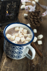 Cocoa drink with marshmallow