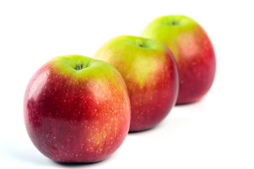 Fototapeta na wymiar Green apples on white background