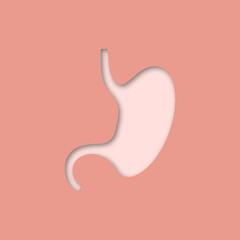 Stomach paper cut out icon