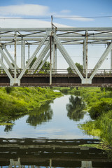 a railway bridge over a small river