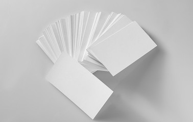 Blank business cards on white background