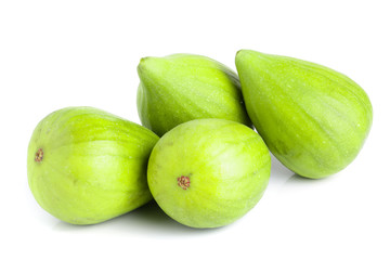 Ripe green fig fruit isolated on white background