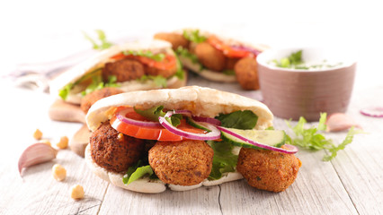 sandwich with falafel and vegetable