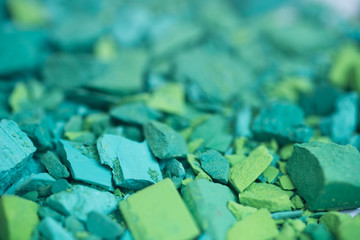 green  crushed pastel crayon macro