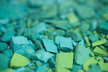 green  crushed pastel crayon macro