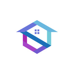 Fototapeta na wymiar Home Colorful Modern Logo