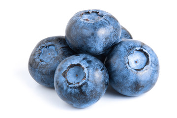fresh ripe blueberry isolated on white background