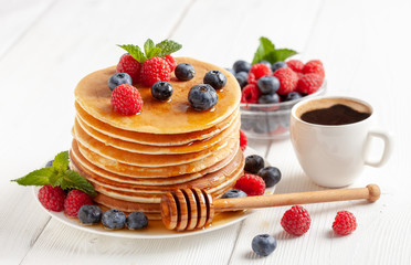 American blueberry pancakes