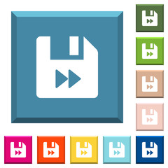 File fast forward white icons on edged square buttons