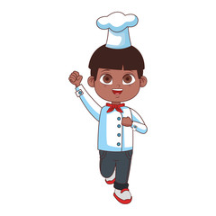Beautiful girl chef cartoon vector illustration graphic design