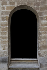 Fototapeta na wymiar Vintage Doorway Hollow Passage Surrounded By Brick Wall
