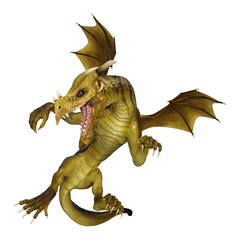 Fototapeta premium 3D Rendering Fantasy Dragon on White