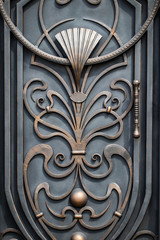 wrought-iron gates, ornamental forging, forged elements close-up