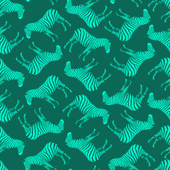 Fototapeta na wymiar Semaless Pattern with Zebras.