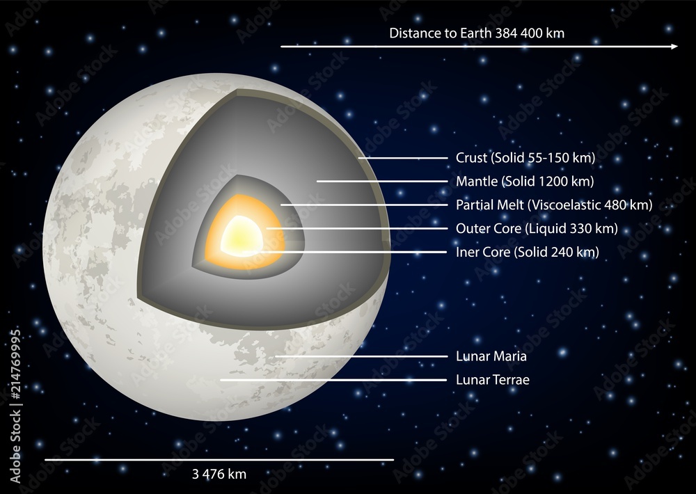 Canvas Prints moon structure diagram vector illustration