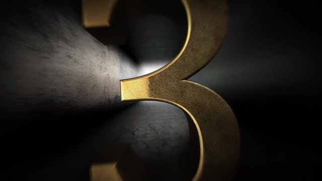 Countdown from 0 to 10. Digit 3. Gold digit 3 with alpha channel. 79