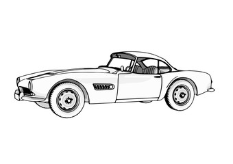 Obraz premium outline retro sport car vector