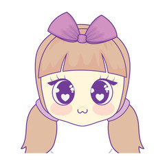 cute kawaii girl icon