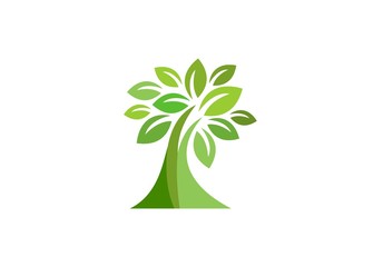 Fototapeta na wymiar tree, logo, concept wellness ecological tree nature symbol icon, tree plants ecology elements vector design template