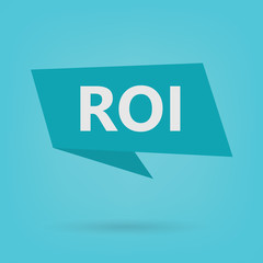 ROI (Return On Investment) acronym on sticker- vector illustration