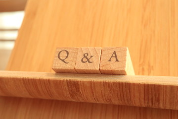 Wooden Block Text of Q&A