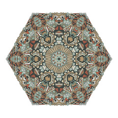 hexagonal mandala design vintage ornament
