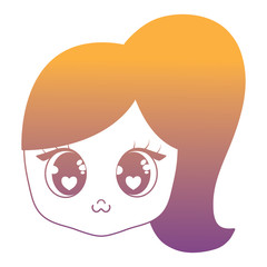 cute kawaii girl icon