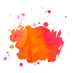 Abstract isolated colorful vector watercolor stain. Grunge element for paper design