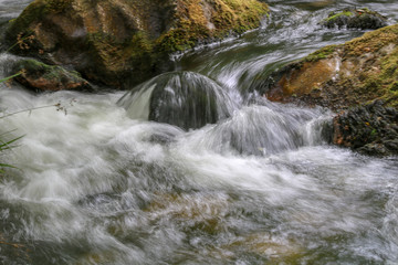 Water rushing over rocks 