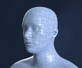 3D Kopf aus Puzzleteile