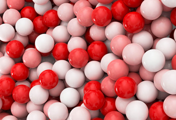 3D Bälle rot und weiss