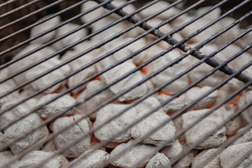 Hot coals for the grill