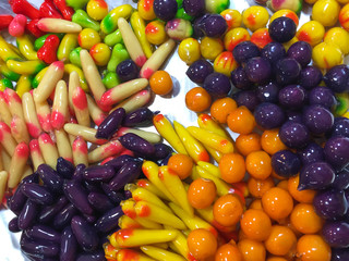 Deletable Imitation Fruits (Kanom Look Choup)