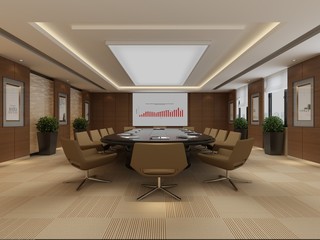 3d render of meeting room