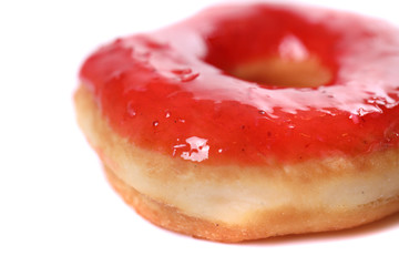 Strawberry Donut isolated on white background
