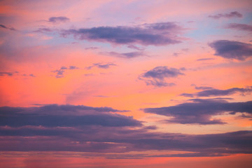orange purple sunset sky with clouds