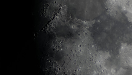 Detail of moon surface in amateur telescope. © Vladimir Arndt
