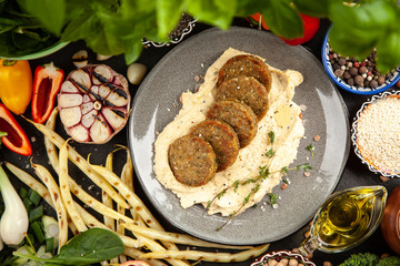Falafel and hummus