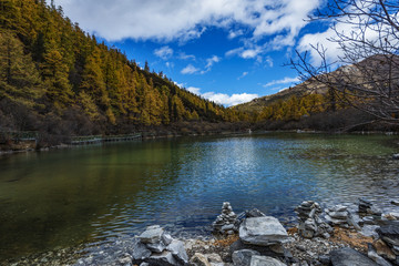 Fototapeta premium The Autumn at Yading Nature Reserve in Daocheng County ,China