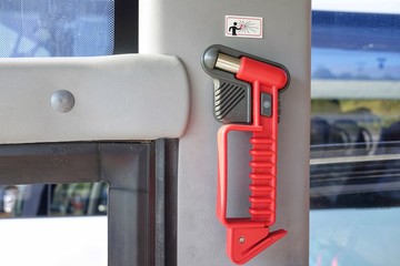  hammer glass breaker on the bus
