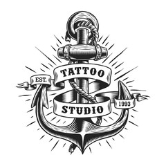 Vintage marine tattoo label © DGIM studio